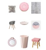 ピンクとグレーのコーディネート